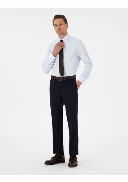 Erkek Lacivert Slim Fit Kumaş Pantolon 50306774-VR033