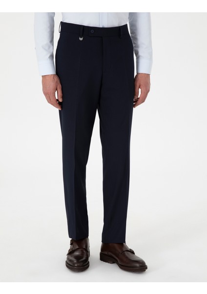 Erkek Lacivert Slim Fit Kumaş Pantolon 50306774-VR033