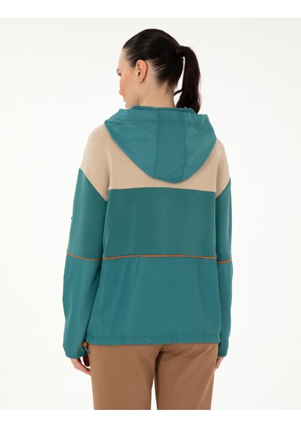 Kadın Koyu Yeşil Comfort Fit Sweatshirt 50296139-VR079