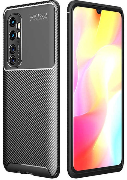 - Xiaomi Mi Note 10 Lite - Kılıf Auto Focus Karbon Negro Silikon Kapak - Siyah - T13773