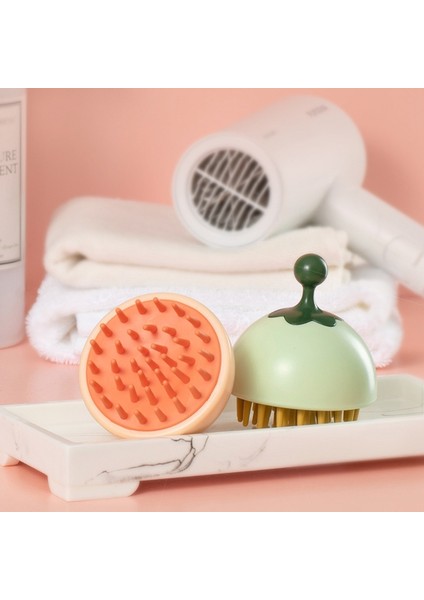 Tost Portakal Tarzı Silikon Saç Derisi Masajı Şampuan Fırçası Elde Tutulan Hava Yastıklı Tarak Manuel Duş Lüfesi Peeling Spa Yıkama Aracı (Yurt Dışından)