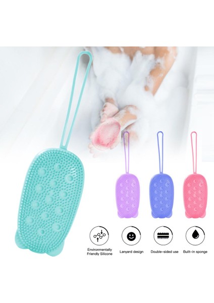 Kırmızı Stil Silikon Temizlik Çift Taraflı Fırça Yıkama Ped Soft Derin Temizlik Köpük Banyo Fırça Fırça Aracı Masaj Banyo Fırça (Yurt Dışından)