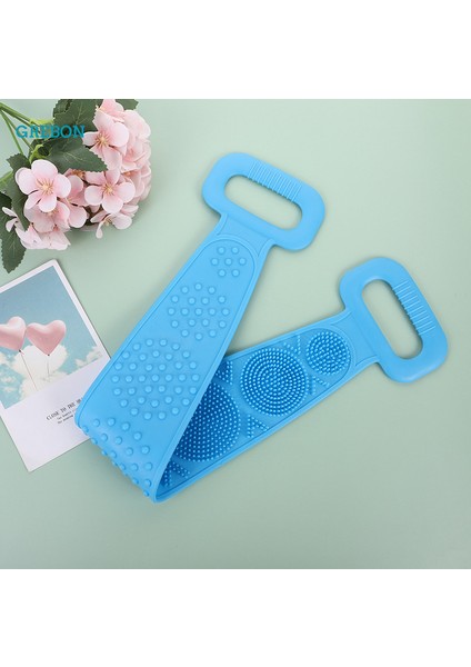 Mavi Stil Doğal Kıl Banyo Fırçası Peeling Vücut Masajı Duş Fırçası Spa Kadın Erkek Cilt Bakımı Uzatılmış Temizleyici Banyo (Yurt Dışından)