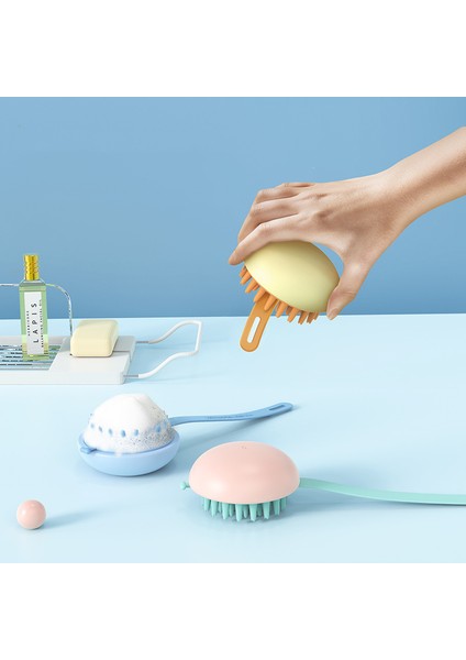 Fildişi Tarzı Silikon Baş Vücut Saç Masaj Fırçası Şampuan Fırçası Saç Yıkama Tarak Duş Banyo Spa Banyo Aksesuarları (Yurt Dışından)