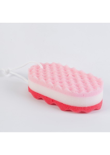 Kırmızı Stil Üç Katmanlı Dalga Banyo Süngeri Vücut Fırçası Duş Cilt Temiz Masaj Temizlik Duş Fırçası Banyo Ürünü Çocuklar Yetişkinler Için (Yurt Dışından)