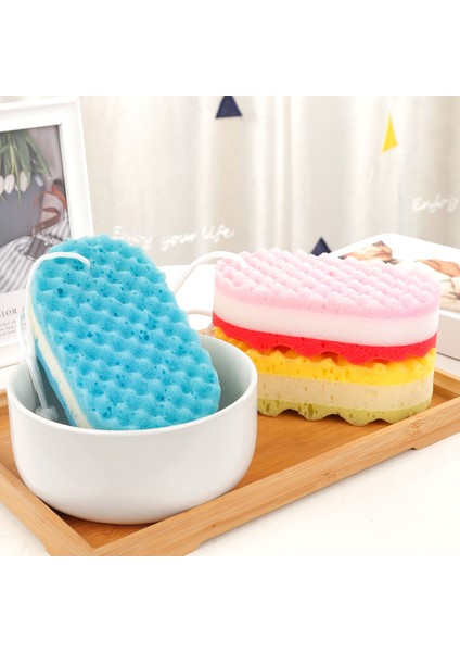 Kırmızı Stil Üç Katmanlı Dalga Banyo Süngeri Vücut Fırçası Duş Cilt Temiz Masaj Temizlik Duş Fırçası Banyo Ürünü Çocuklar Yetişkinler Için (Yurt Dışından) fiyatları