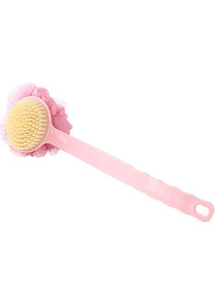 Pembe 1 Stil Uzun Sap Fırça ile Cilt Temizleme Masaj Fırçası - Sırtı Ölü Deriden Arındıran Banyo Fırçası (Yurt Dışından)