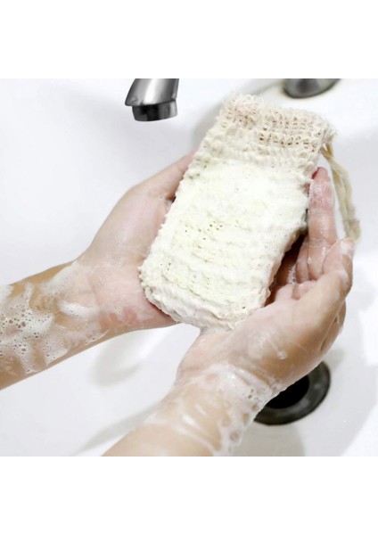 Krem Renkli Stil Yeniden Kullanılabilir Dayanıklı Vücut Fırçalayıcı Doğal Lüf Paspası Cilt Yıkayıcı Sabun Çantası Yıkanabilir Temizlik Için (Yurt Dışından) modelleri