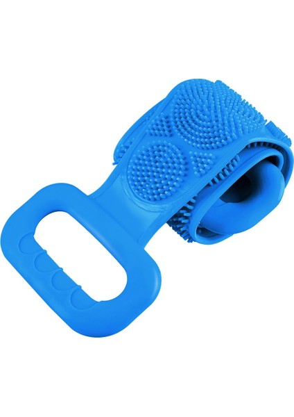 Mavi 70CM Tarzı Sihirli Silikon Fırçalar Banyo Havluları Vücut Masajı Duş Uzatılmış Temizleyici Fırçalar Türkçe (Yurt Dışından)