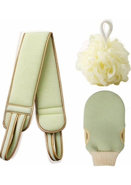 Yeşil-3 Adet Tarzı Vücut Temizleme Yıkama Bezi Yumuşak Fırça Ev Otel Banyo Duş Topu Sırt Peeling Eldiveni Seti (Yurt Dışından) fiyatları