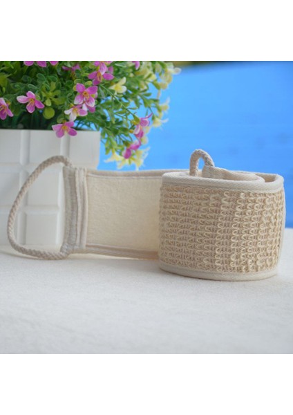 Bej Tarzı Keten Banyo Fırçası Masaj Peeling Bez Sırt Askısı Duş Aracı Vücut Fırçası Sünger Scrubber Fırça Yeni Moda (Yurt Dışından) fiyatları