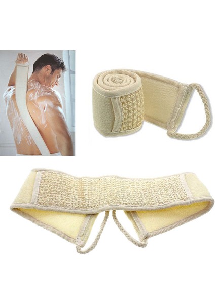Bej Tarzı Keten Banyo Fırçası Masaj Peeling Bez Sırt Askısı Duş Aracı Vücut Fırçası Sünger Scrubber Fırça Yeni Moda (Yurt Dışından) fırsatları