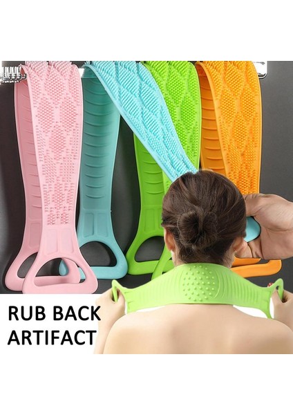 Pembe Stil Silikon Jel Temizlik Banyo Fırçası Şerit Peeling Vücut Fırça Kemer Masaj Havlu Yıkama Bezi Banyo Ürünleri (Yurt Dışından) indirimleri