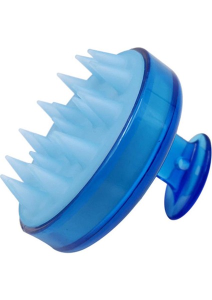 Mavi Stil Banyo Fırçası Silikon Saç Derisi Şampuan Masaj Fırçası Yıkama Tarak Duş Başlığı Saç Meridyen Spa Masaj Duş Banyo Fırçası (Yurt Dışından)