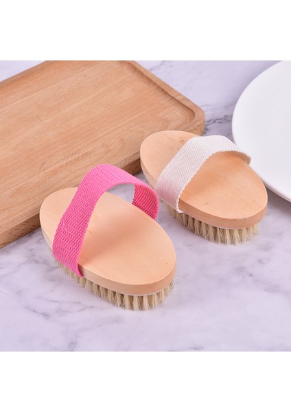 Sarı Stil Tahta Banyo Duş Fırçası Spa Vücut Fırçaları Sapı Olmadan Kuru Cilt Fırçası Yumuşak Doğal Kıl Duş Fırçaları (Yurt Dışından) indirimleri