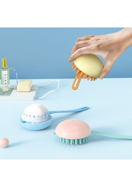 Sarı Stil Silikon Kafa Vücut Saç Derisi Masaj Fırçası Şampuan Fırçası Saç Yıkama Tarak Duş Fırçası Banyo Spa Masaj Fırçası Saç Fırçası (Yurt Dışından)