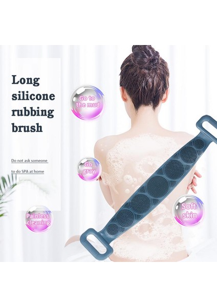 E Stili Silikon Vücut Fırçası Banyo Kemeri Banyo Duş Soyulma Sırt Fırçası Kemer Yıkama Banyo Temizleme Araçları Banyo Scrub Kemer Lekeleri Çıkarıcı (Yurt Dışından) indirimleri