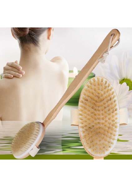 Tutma Yeri Stili Yok Banyo Için Doğal Kıl Sırt Fırçası ile Pumice Kuru Masaj Vücut Arındırıcı Duş Fırçası (Yurt Dışından) modelleri