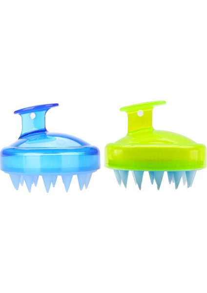 Mavi Yeşil Stil Şampuan Fırçası Silikon Masaj Süngeri Banyo Fırçaları Yıkama Duş Saç Tarak Baş Meridyen El Masaj Aleti (Yurt Dışından)