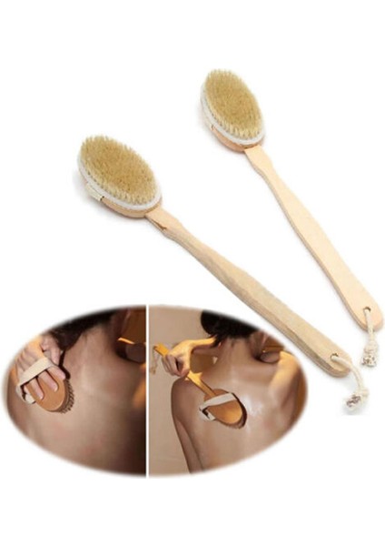 Ahşap Banyo Fırçası Uzun Sapıyla Sırtına Ulaş Banyo Duş Fırçası Spa Temizleyici 42*7.5cm HG0849 (Yurt Dışından)