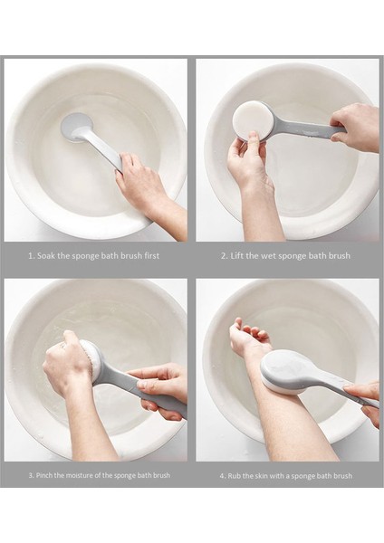 Gri Beyaz Stil Sırt Için Duş Sonrası Losyon Uygulayıcı Fırça Sünger Ped (Yurt Dışından) fırsatları