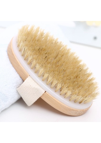 Yüksek Li Stil Doğal Kıl Fırça Kuru Cilt Vücut Yumuşak Spa Fırça Ahşap Masaj Banyo Fırçası Kadın Cilt Bakımı Spa Peeling Vücut Fırçası (Yurt Dışından)