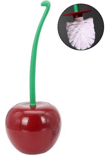 Kırmızı Stil Tuvalet Fırçası ve Tutucu, Sevimli Kiraz Şekilli Wc Tuvalet Fırçası Temizlik Fırçası Banyo Lavabosu Için, Uzun Saplı Tuvalet Kasesi Fırçası (Yurt Dışından)