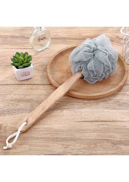 Gy Tarzı Ev Banyo Yeni Uzun Sap Asılı Yumuşak File Arka Vücut Banyo Duş Fırçası Sünger Duş Aracı (Yurt Dışından)