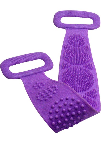 Mor Tarzı Silikon Fırça Yumuşak Lofah Banyo Havlu Ovalama Sırt Fırçası Vücut Temizleme Duş Askısı Vücut Peeling Masajı (Yurt Dışından)