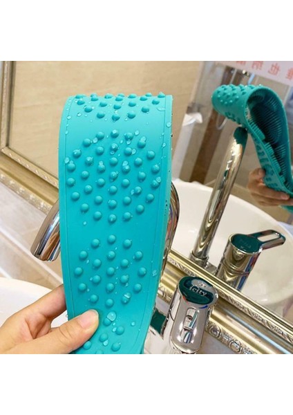 Mor Tarzı Silikon Fırça Yumuşak Lofah Banyo Havlu Ovalama Sırt Fırçası Vücut Temizleme Duş Askısı Vücut Peeling Masajı (Yurt Dışından) fırsatları