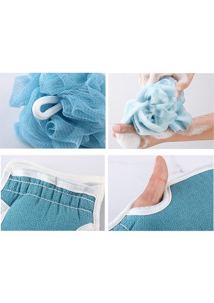 Büyük Top Mavi Tarzı 3 Parça Vücut Fırçası Banyo Kemer Banyo Duş Soyulma Sırt Fırçası Kemer Yıkama Banyo Temiz Araçlar Banyo Ovma Kemerleri Lekeleri Çıkarma (Yurt Dışından) fırsatları