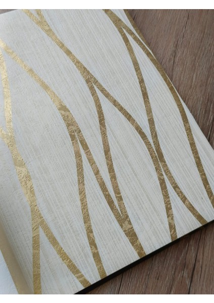 Elips Desenli Gold Parlak Silinebilir Klasik Duvar Kağıdı 5m2 modelleri