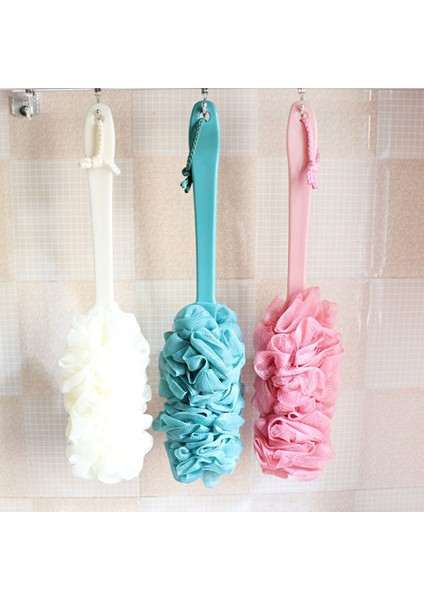 Pembe Tarzı Banyo Banyo Fırçaları Uzun Sap Askılı Yumuşak Fileli Sırt Vücut Duş Sünger Fırça Kurutma Peeling Temizleme Ekipmanı (Yurt Dışından) fiyatları