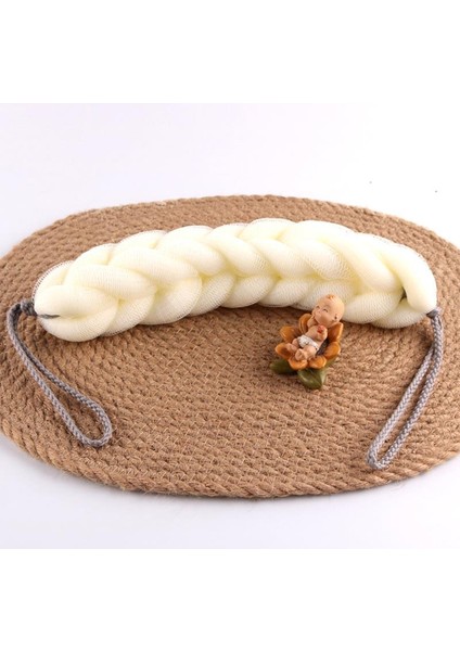 Bej Tarzı Mesh Banyo Köpüren Sırt Masaj Aparatı Cilt Temizleyici Vücut Peeling Sabit Renk Uzun Sünger Evrensel Banyo Aksesuarları Yıkama Aracı (Yurt Dışından)