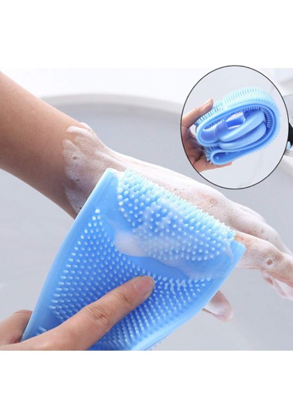Yeşil Stil Silikon Sırt Fırçası Yumuşak Lifli Banyo Havlusu Banyo Kemeri Vücut Peeling Duş Vücut Temizliği Banyo Masaj Fırçası (Yurt Dışından) indirimleri