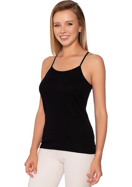 3'Lü Paket İp Askılı Ribana Kadın Atlet