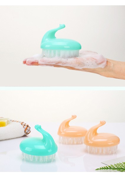 Pembe Tarzı Silikon Saplı Baş Saç Vücut Temizleme Fırçası Masaj Kafa Derisi Sünger Konjac Duş Banyo Spa Şampuan Yıkama Fırçası (Yurt Dışından) indirimleri