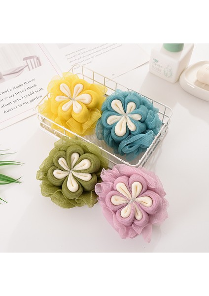 Banyo Yumuşak Duş Ağ Köpük Sünger Peeling Temizleme Topu Beden Cildi Temizleme Aracı Banyo Aksesuarları (Yurt Dışından)