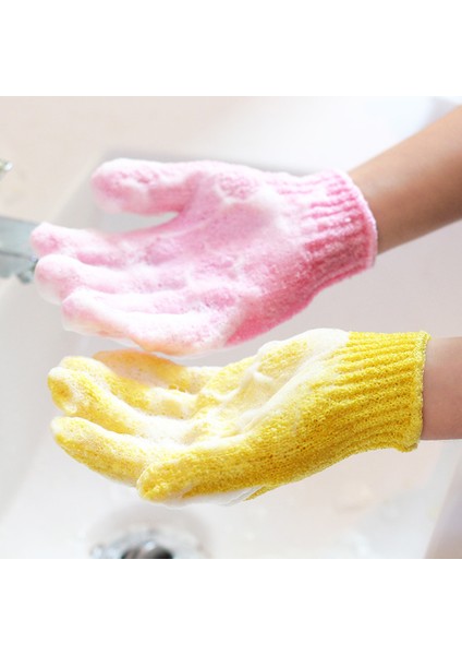 2 Adet Sarı Stil Duş Eldiveni Peeling Exfoliating Eldiveni Banyo Kazanı Direnç Vücut Masajı Sünger Cilt Nemlendirici Spa Köpük Için Banyo (Yurt Dışından) fiyatları
