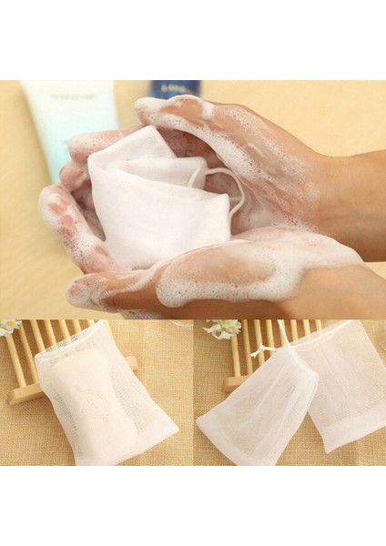 Beyaz Stil Köpük Sabun Ağı Temizlik Banyo Sabun Ağ Köpük Asma Ağı Cilt Temizleme Aracı Köpük Banyo Mesh Sünger (Yurt Dışından) fiyatları