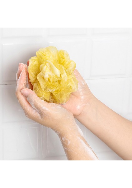 Pembe Tarzı Banyo ve Dezenfeksiyon Topu Seti Sünger Havlu Üç Parça Banyo Uzun Sırt Temizleme Havlusu Banyo Aksesuarları (Yurt Dışından)