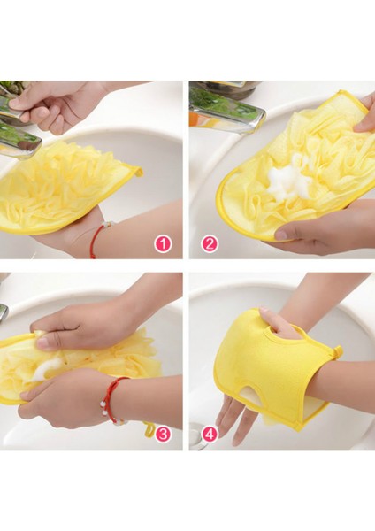 Yeşil Stil Duş Eldiveni Peeling Çıkarıcı El Vücut Temizlik Fırçası Sünger Banyo Masaj Fırçası Havlu Duş Iki Yüzlü (Yurt Dışından) fırsatları