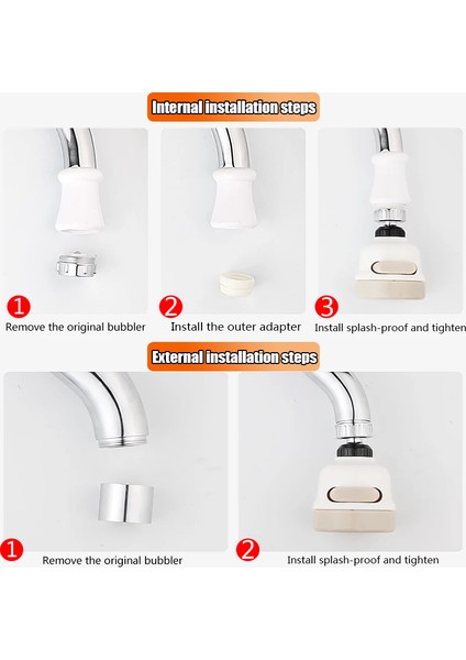 Bubbler Style 360 Derece Dönebilen Mutfak Bataryası Musluk Süzgeci Tasarruf Musluk Bubbleri Duş Başlığı Filtre Nozulu Bağlantısı (Yurt Dışından) modelleri
