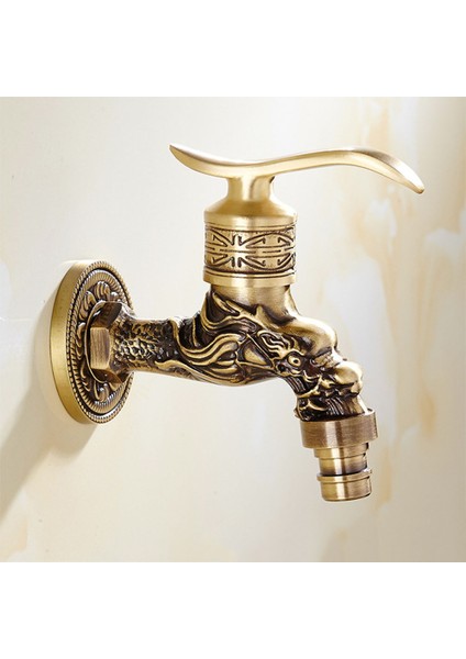 No.4 Tarzı Duvar Montajı Bibcock Antika Ejderha Oymalı Pirinç Retro Küçük Musluk Dekoratif Bahçe Musluğu Çamaşır Makinesi Mop Wc Bataryaları (Yurt Dışından) modelleri