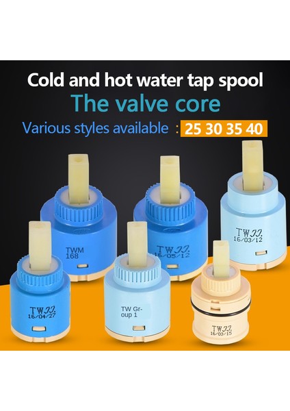 Düz Taban 35SPOOL Stili Mutfak Lavabo Bataryası Seramik Vana Göbeği Su Isıtıcı Su Karıştırma Vana Göbeği Anahtar Onarım Parçaları - (Yurt Dışından) modelleri