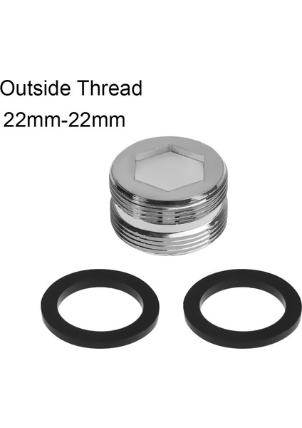 22MM-22MM Tarzı Mutfak Bataryası Için Contalı Metal Dış Iç Iplikli Su Tasarruf Adaptör Aerator Bağlantısı (Yurt Dışından)