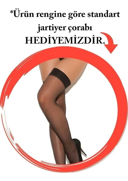 Siyah Özel Bölgesi Açık Dantelli Jartiyerli Gecelik BRF1268
