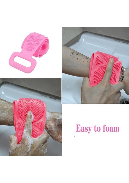 Şeker Pembesi Tarzı Banyo Duş Silikon Jel Fırça Masaj Sırt Fırça Banyo Bandı Ürünü - Stokta Bulunuyor (Yurt Dışından) indirimleri