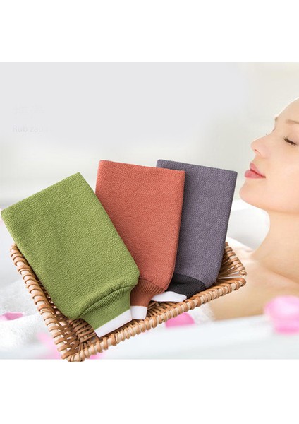 A16 Stili Çift Taraflı Banyo Eldiveni Vücut Temizleme Peeling Eldiven Ölü Cilt Temizleme Duş Banyo Aksesuarları (Yurt Dışından)
