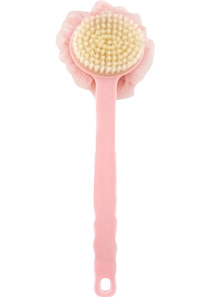 Pembe Tarzı 2-1 Vücut Fırçası Duş Masajı Doğal Kıl Fırça Ev Banyo Spa Banyo Scrubber Spa Duş Fırçası Banyo Masaj Fırçaları (Yurt Dışından)